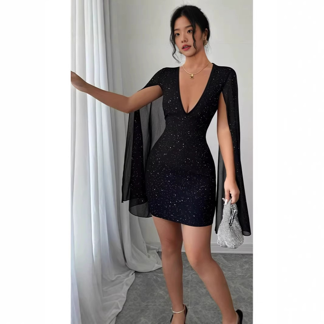 Formal Women'S Wear - Vestido Midi Ajustado con Cuello en
