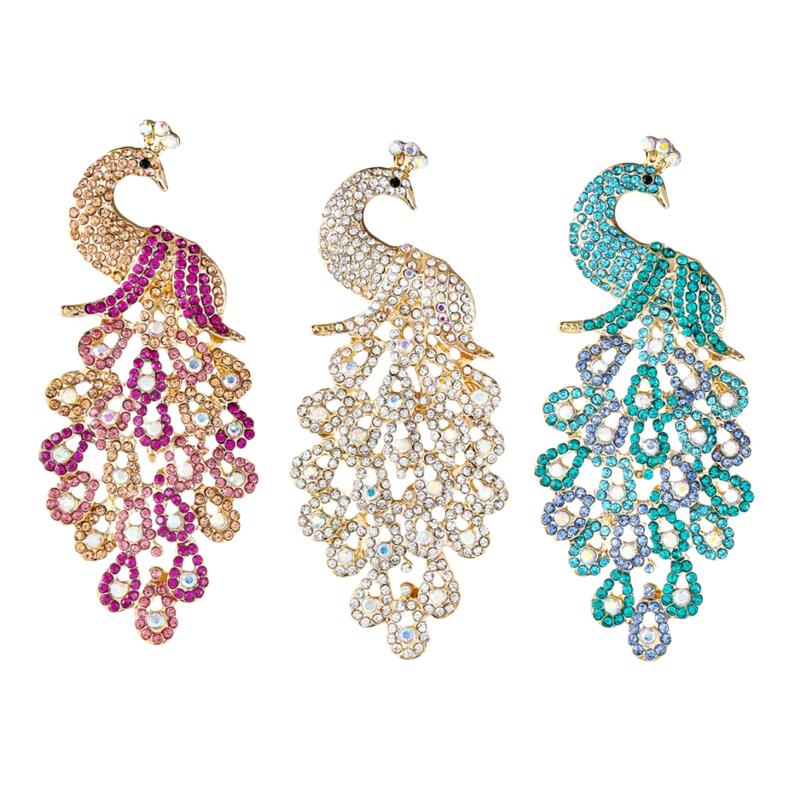 Women Formal Wear Look - Broche de pavo real único para