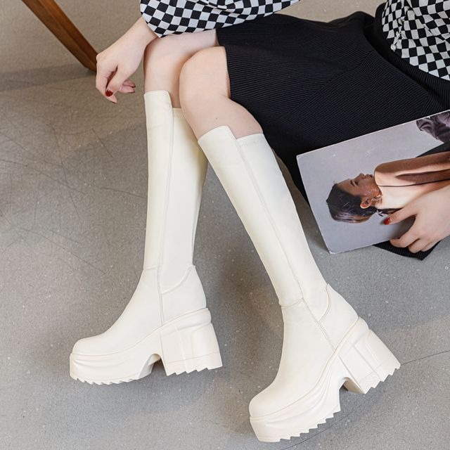 Botas de tacón ancho con suela - Formal Women'S Wear reseña y precio