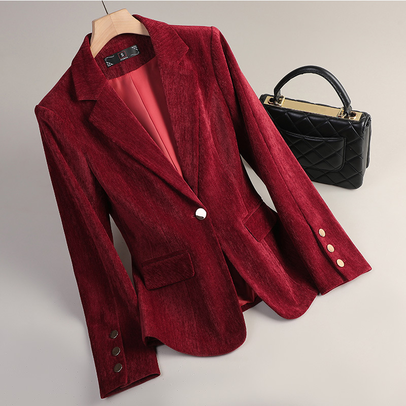 Blazer de terciopelo amarillo  - Formal Winter Wear Women Jacket reseña y precio