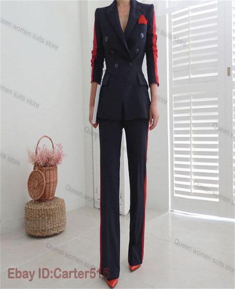 Conjunto de traje rojo y negro - Women Formal Wear Trousers reseña y precio