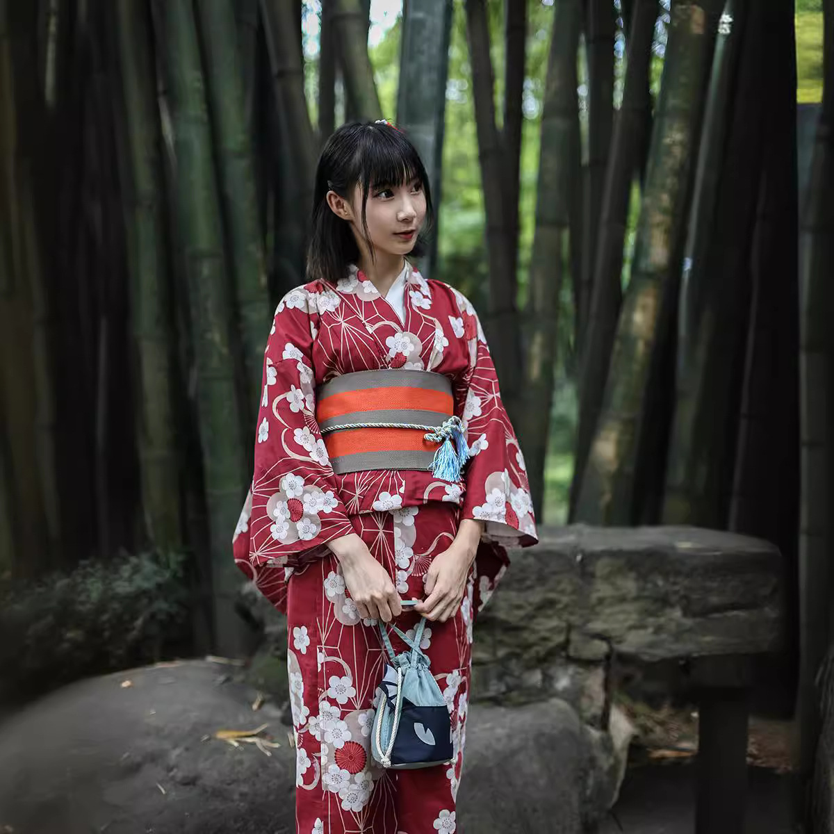 Kimono Yukata Japonés Rojo par - Japanese Women Formal Wear reseña y precio