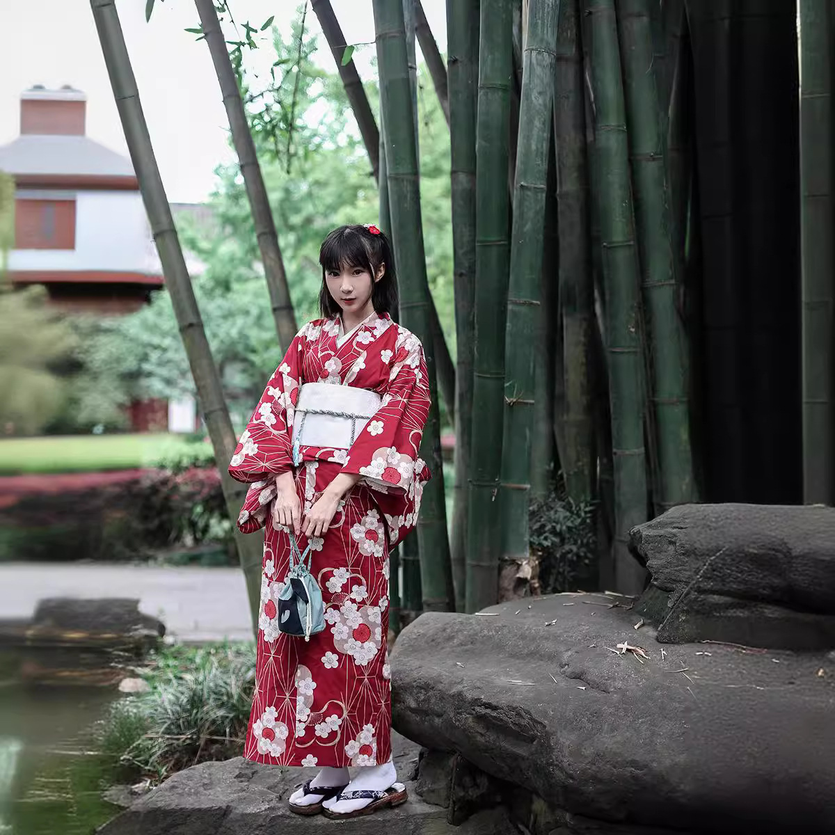 Kimono Yukata Japonés Rojo par - Japanese Women Formal Wear reseña y precio