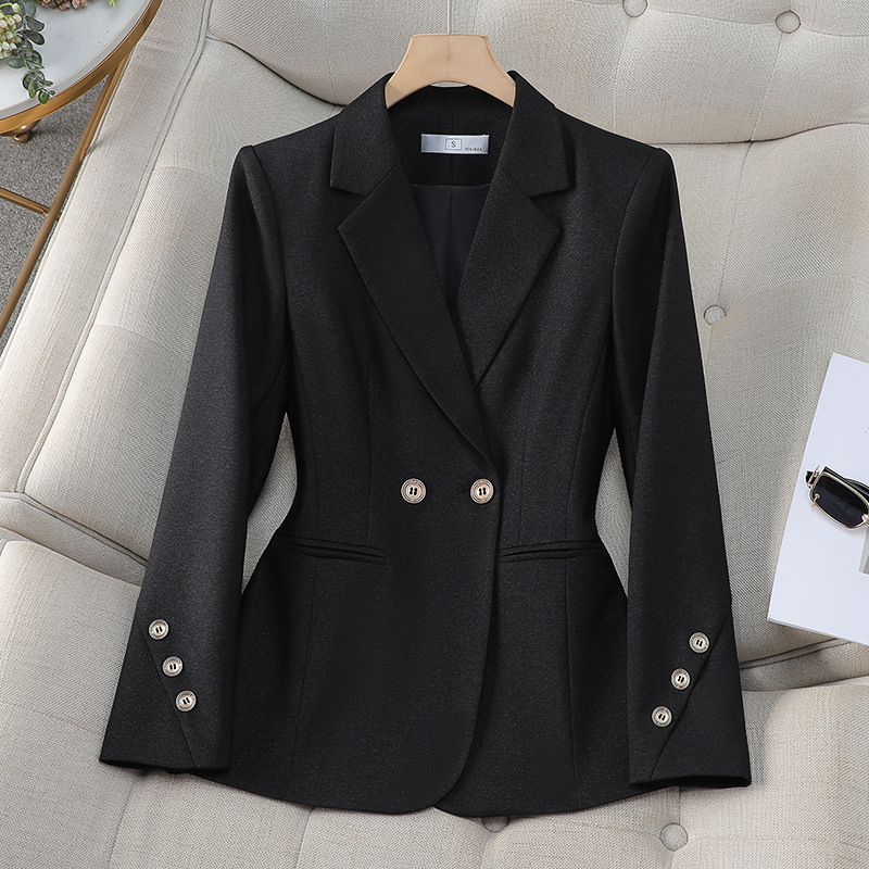 Blazer liso de doble botonadur - Formal Winter Wear Women Jacket reseña y precio