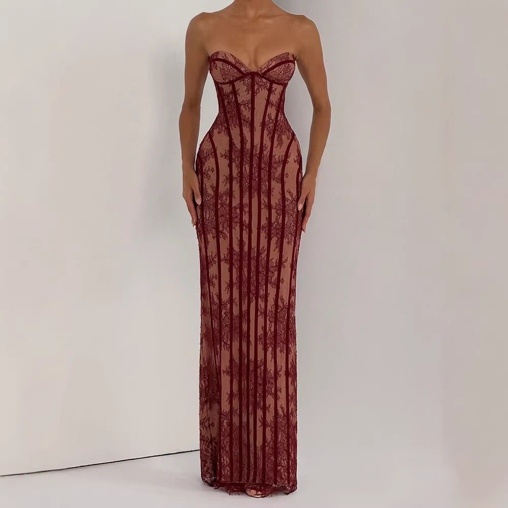 Vestido Maxi Ajustado sin Tira - Formal Women'S Wear reseña y precio