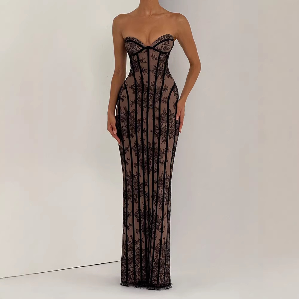 Vestido Maxi Ajustado sin Tira - Formal Women'S Wear reseña y precio