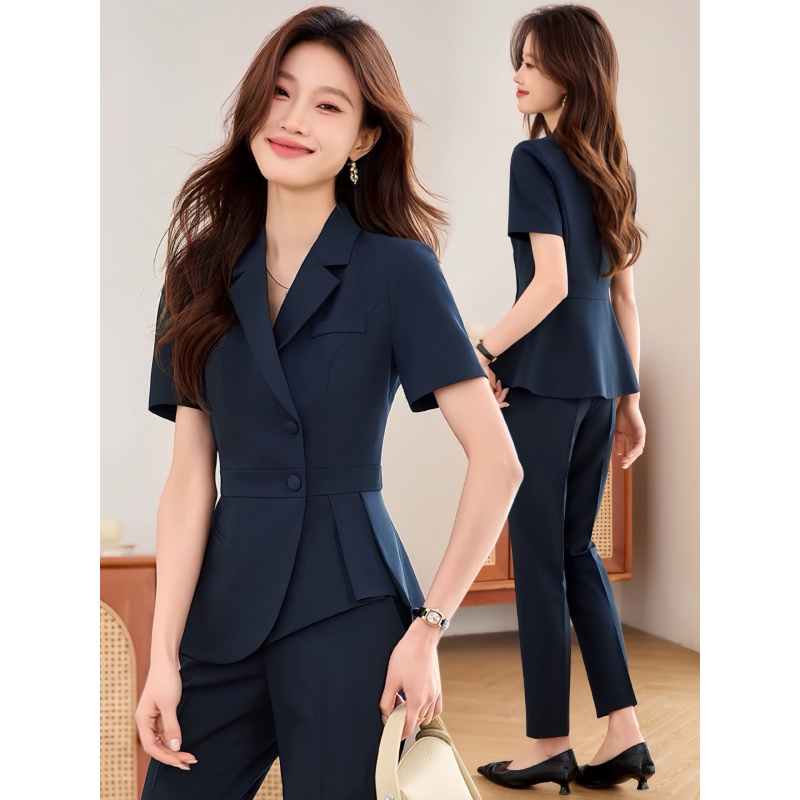 Traje profesional delgado azul - Women Formal Wear Shirts reseña y precio